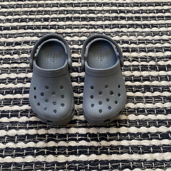 🌿Crocs Classic Toddler Gray Slide On Mules C7 - Picture 1 of 4